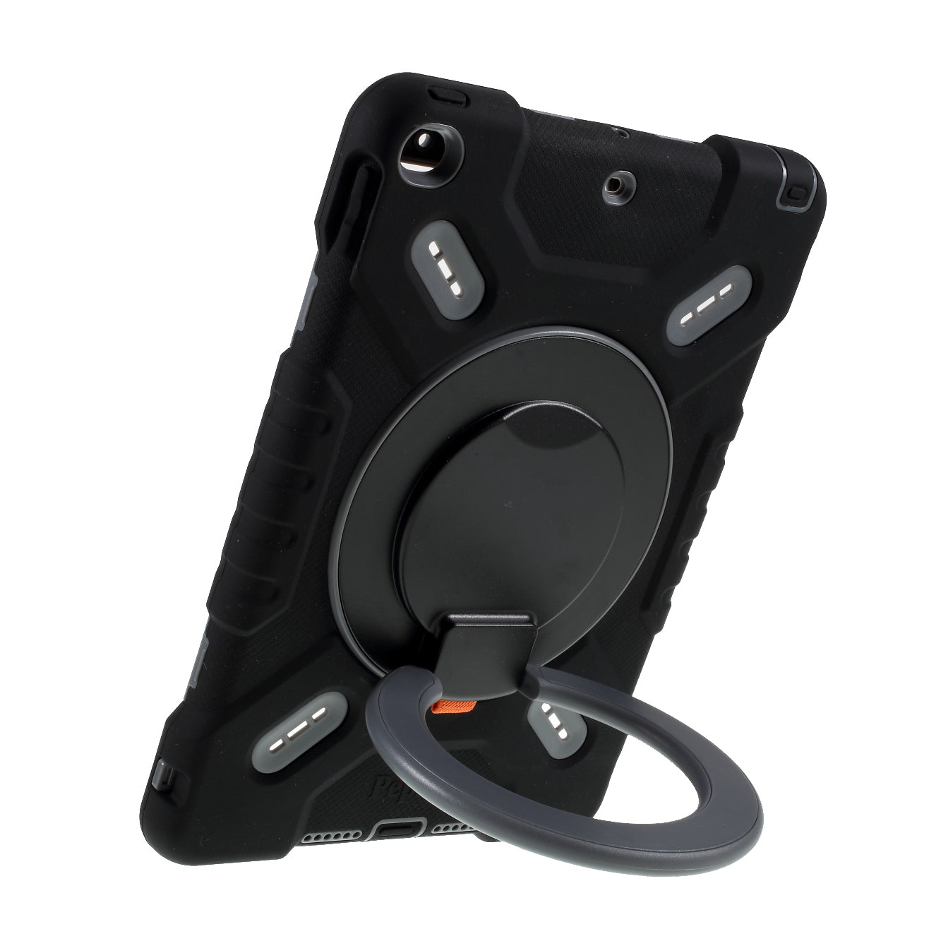 PEPKOO Shock-proof Silicone Plastic Kid Dual Protective Kickstand Case with Shoulder Strap for iPad 10.2 (2021)/(2020)/(2019)/Air 10.5 inch (2019)