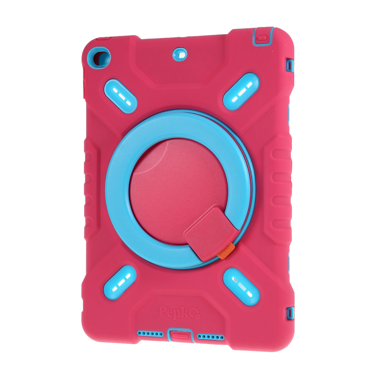 PEPKOO Shock-proof Silicone Plastic Kid Dual Protective Kickstand Case with Shoulder Strap for iPad 10.2 (2021)/(2020)/(2019)/Air 10.5 inch (2019)