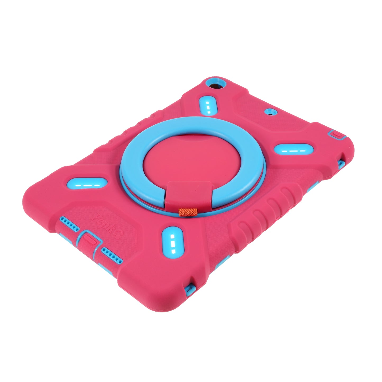 PEPKOO Shock-proof Silicone Plastic Kid Dual Protective Kickstand Case with Shoulder Strap for iPad 10.2 (2021)/(2020)/(2019)/Air 10.5 inch (2019)