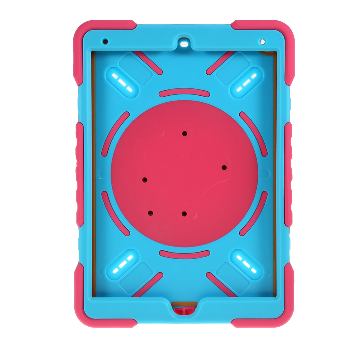 PEPKOO Shock-proof Silicone Plastic Kid Dual Protective Kickstand Case with Shoulder Strap for iPad 10.2 (2021)/(2020)/(2019)/Air 10.5 inch (2019)