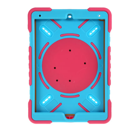 PEPKOO Shock-proof Silicone Plastic Kid Dual Protective Kickstand Case with Shoulder Strap for iPad 10.2 (2021)/(2020)/(2019)/Air 10.5 inch (2019)