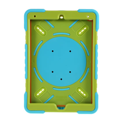 PEPKOO Shock-proof Silicone Plastic Kid Dual Protective Kickstand Case with Shoulder Strap for iPad 10.2 (2021)/(2020)/(2019)/Air 10.5 inch (2019)