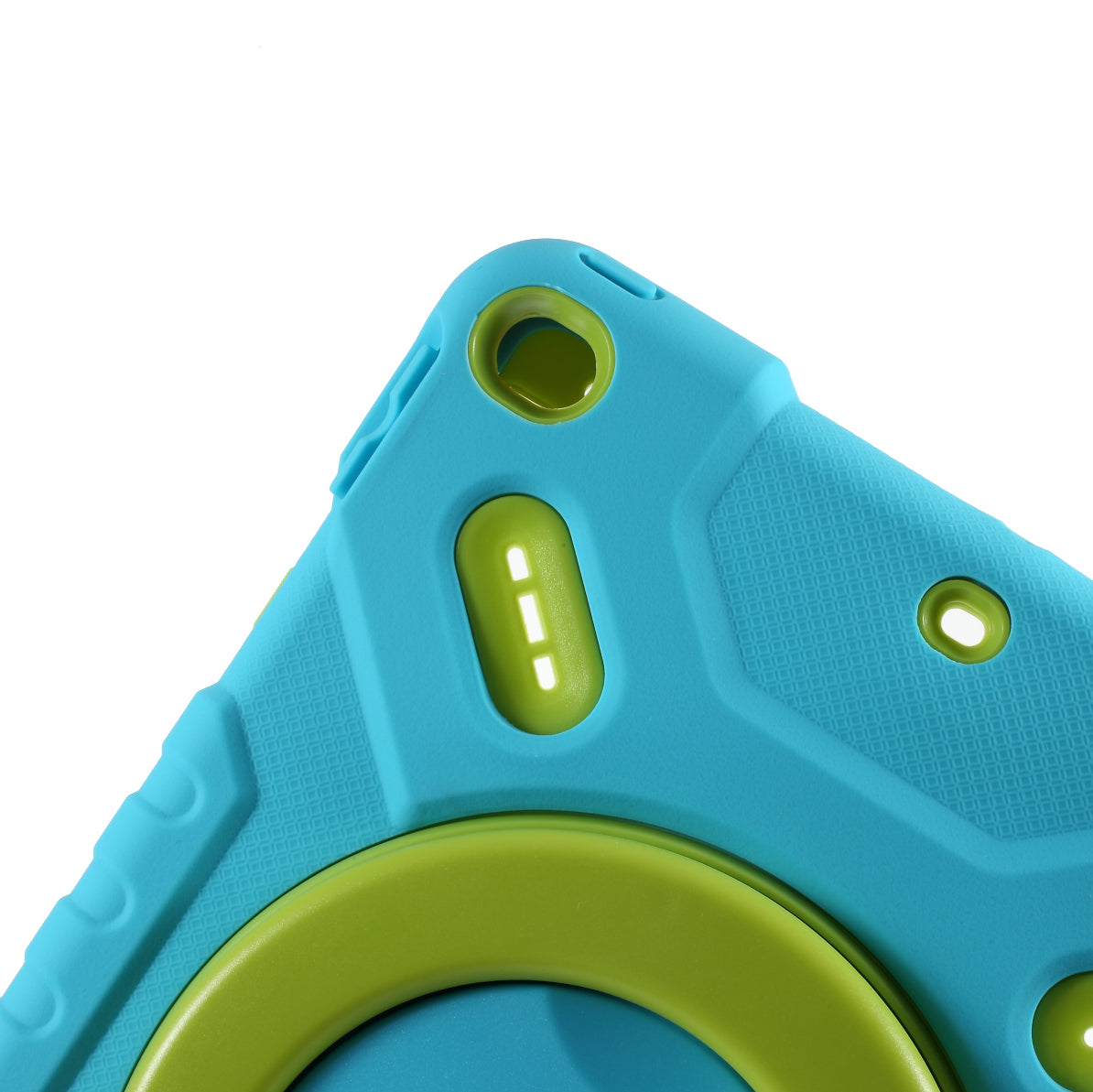 PEPKOO Shock-proof Silicone Plastic Kid Dual Protective Kickstand Case with Shoulder Strap for iPad 10.2 (2021)/(2020)/(2019)/Air 10.5 inch (2019)