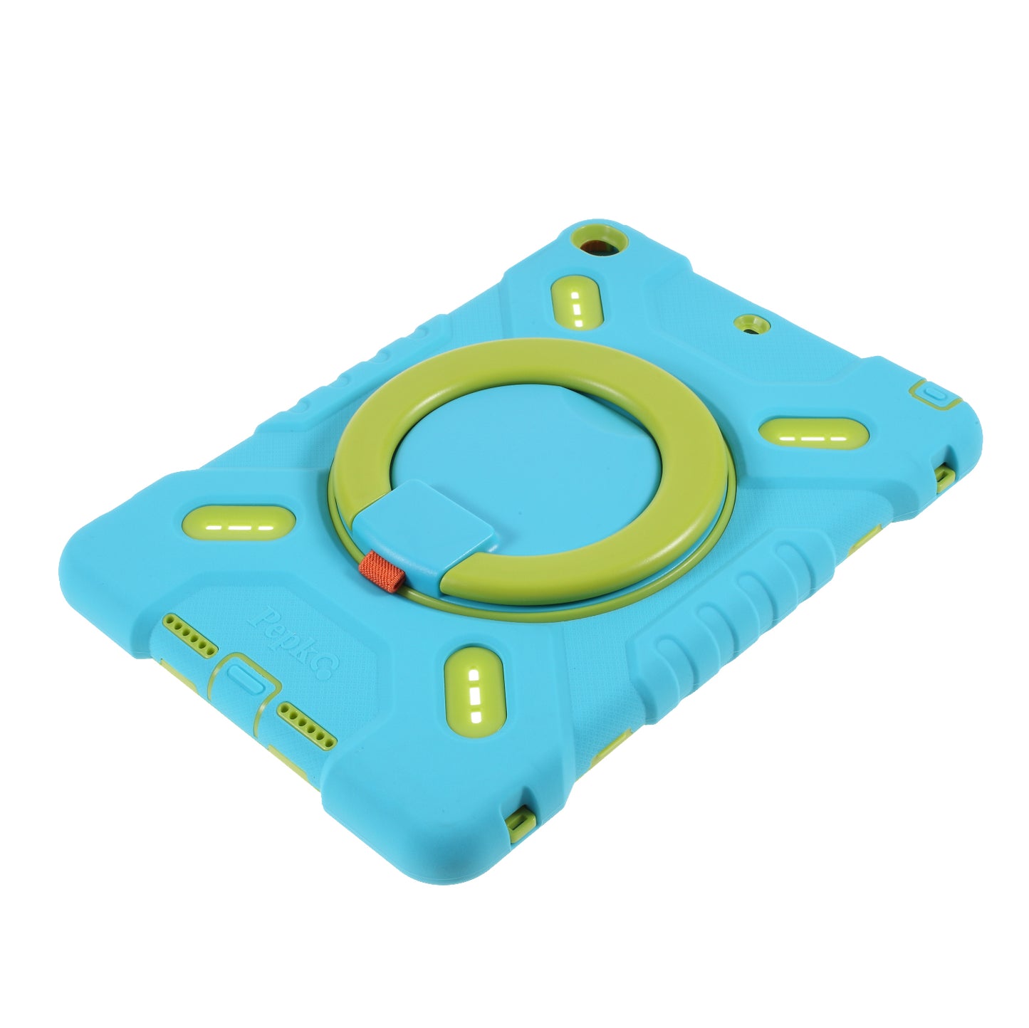 PEPKOO Shock-proof Silicone Plastic Kid Dual Protective Kickstand Case with Shoulder Strap for iPad 10.2 (2021)/(2020)/(2019)/Air 10.5 inch (2019)