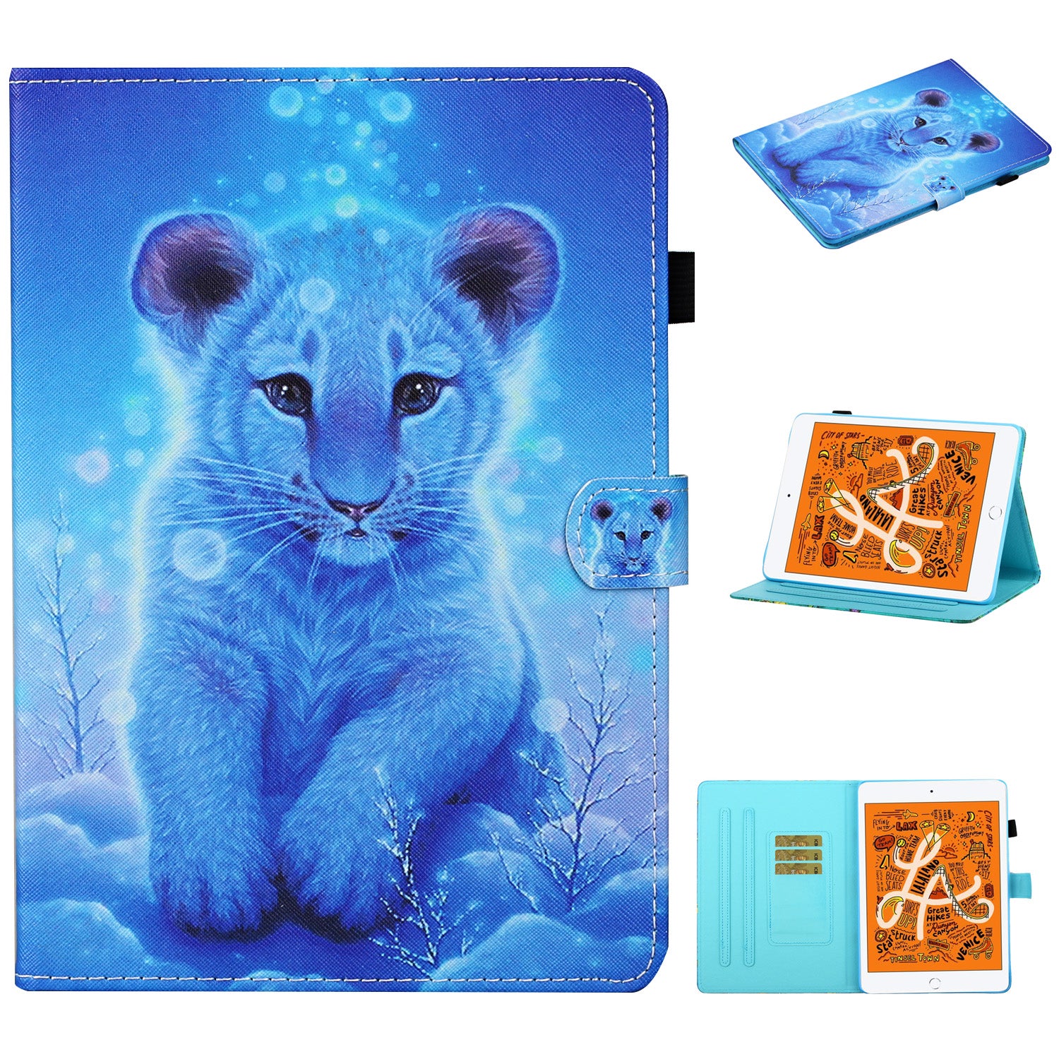 Pattern Printing Card Slots Stand Flip Leather Case for iPad Mini/Mini 2/Mini 3/Mini 4/Mini (2019) 7.9 inch