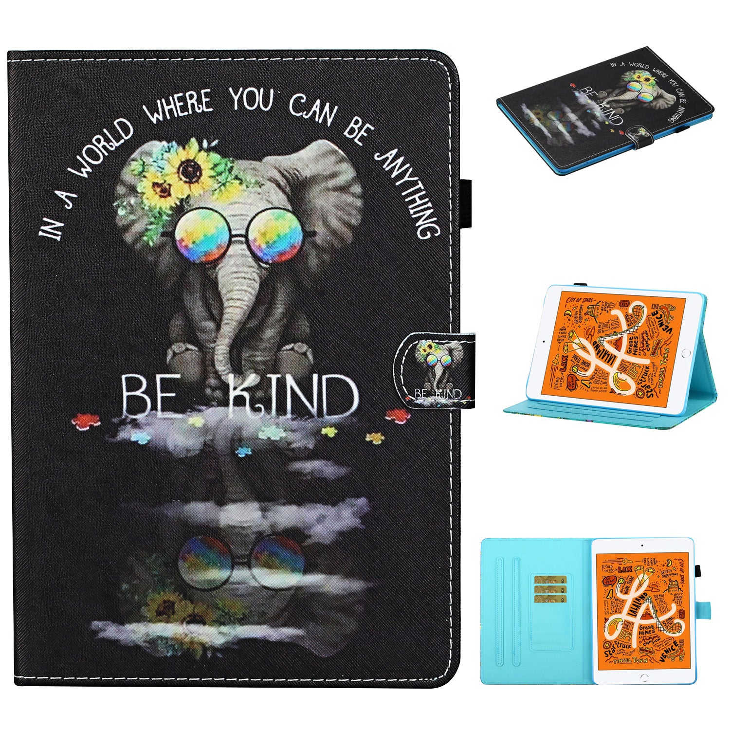 Pattern Printing Card Slots Stand Flip Leather Case for iPad Mini/Mini 2/Mini 3/Mini 4/Mini (2019) 7.9 inch