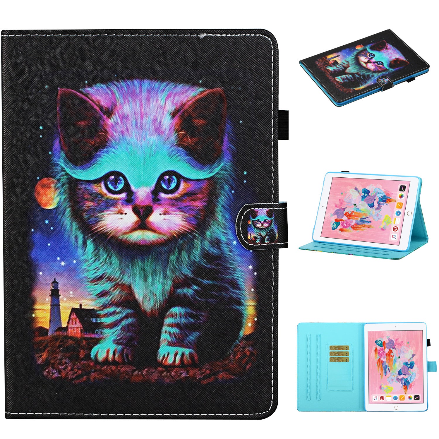 Pattern Printing Card Slots Stand Flip Leather Cover for iPad 10.2 (2021)/(2020)/(2019)/Air 10.5 inch (2019)/Pro 10.5-inch (2017)