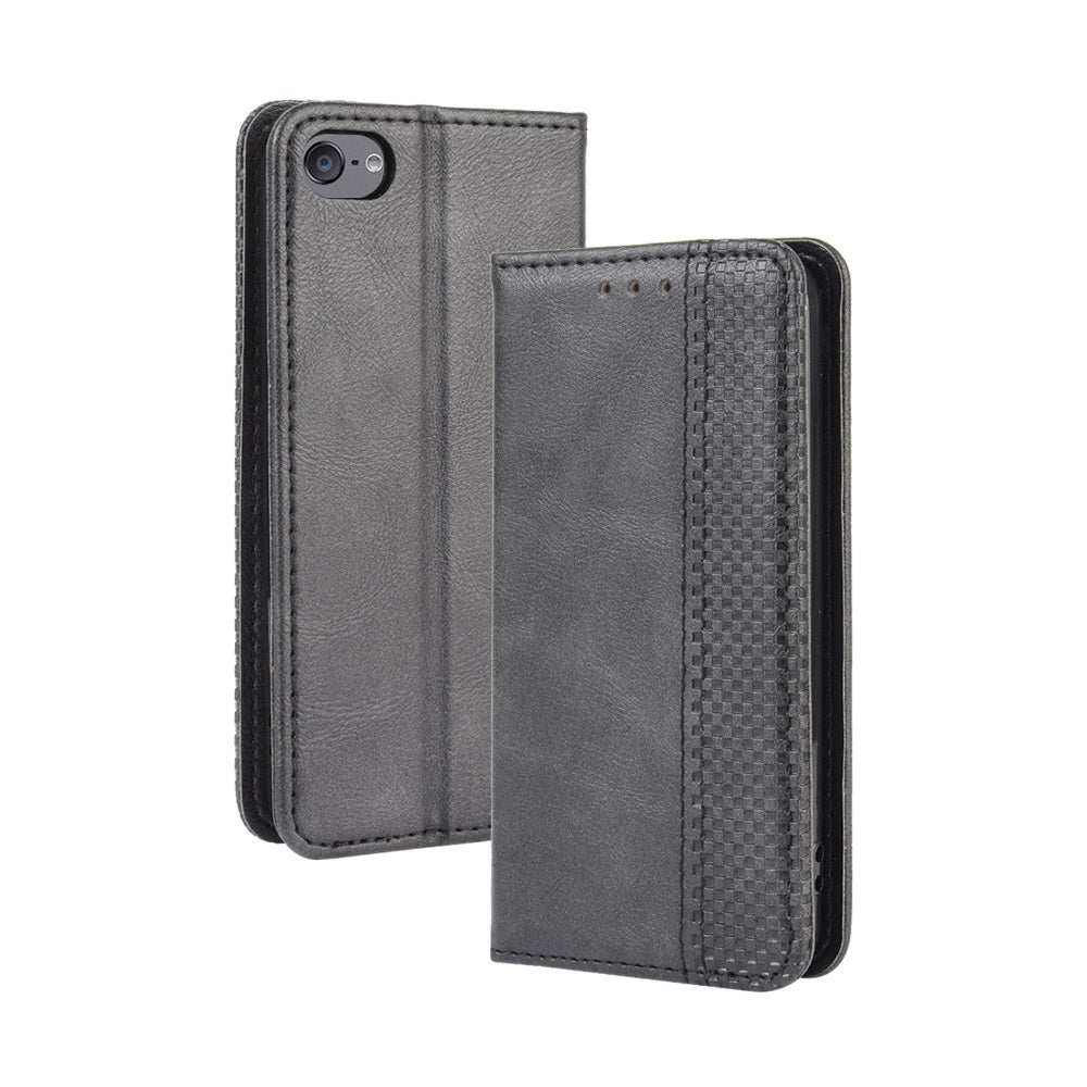 Auto-absorbed Retro PU Leather Wallet Phone Cover for iPod touch 5/touch 6/touch 7