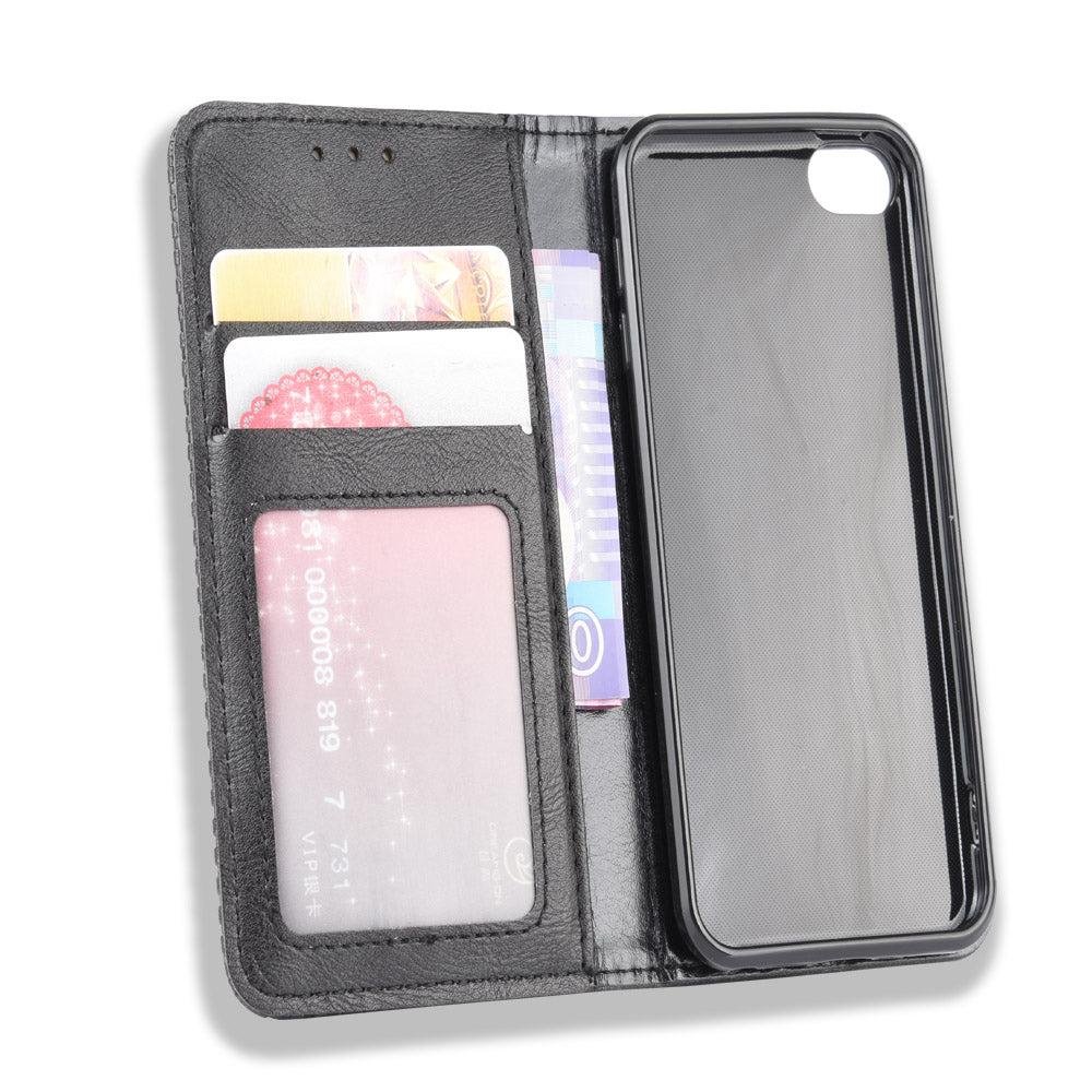 Auto-absorbed Retro PU Leather Wallet Phone Cover for iPod touch 5/touch 6/touch 7