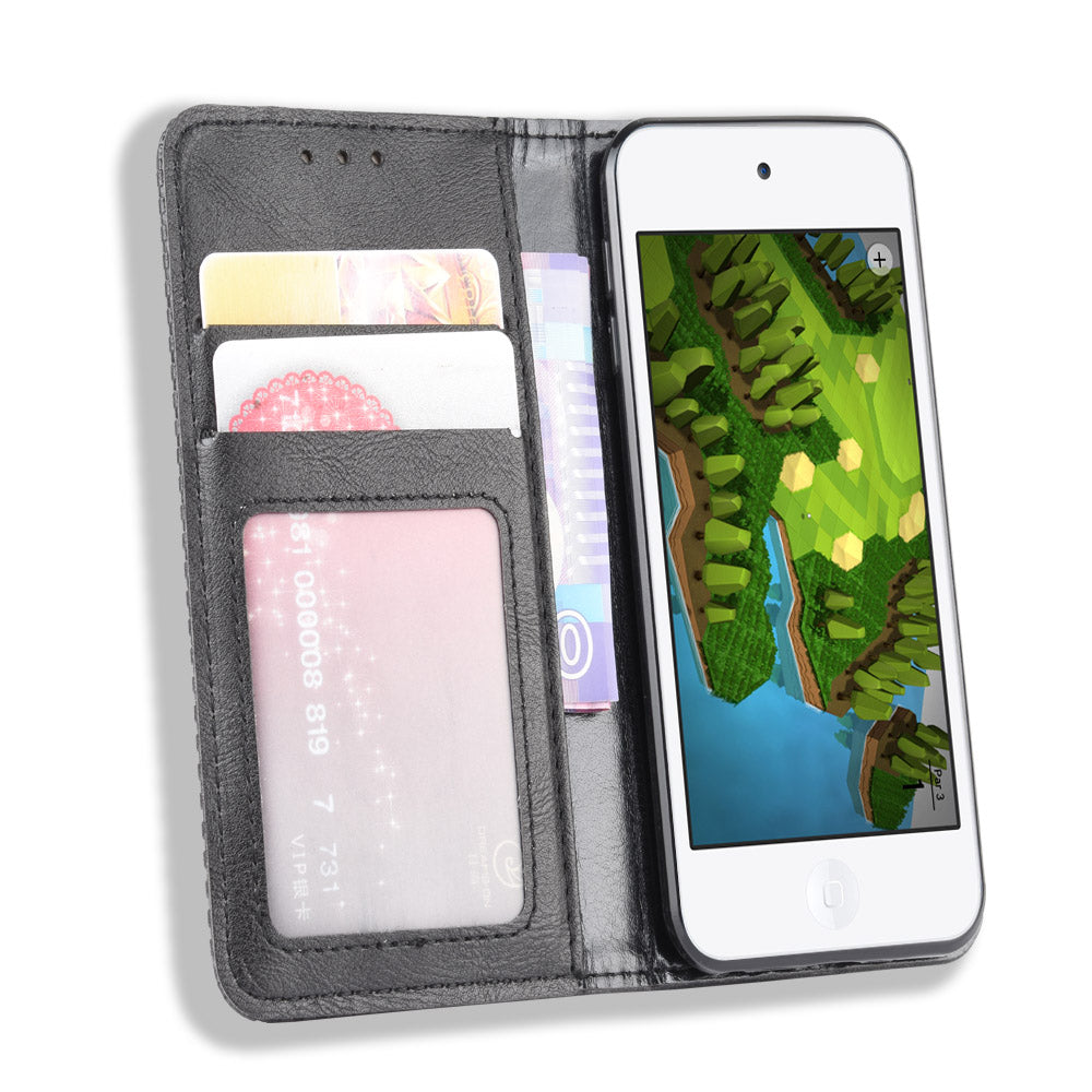 Auto-absorbed Retro PU Leather Wallet Phone Cover for iPod touch 5/touch 6/touch 7