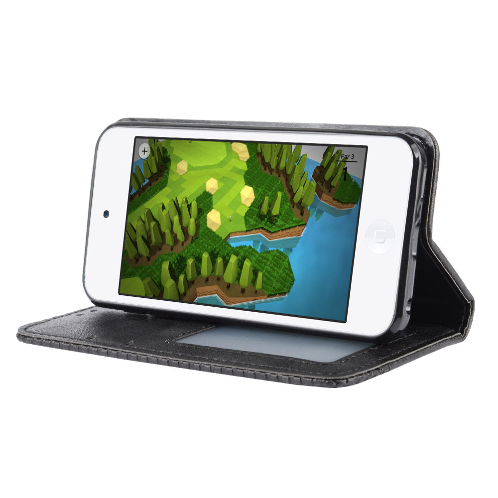 Auto-absorbed Retro PU Leather Wallet Phone Cover for iPod touch 5/touch 6/touch 7