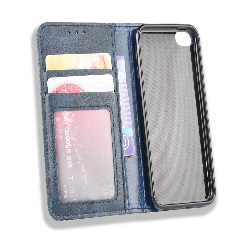 Auto-absorbed Retro PU Leather Wallet Phone Cover for iPod touch 5/touch 6/touch 7
