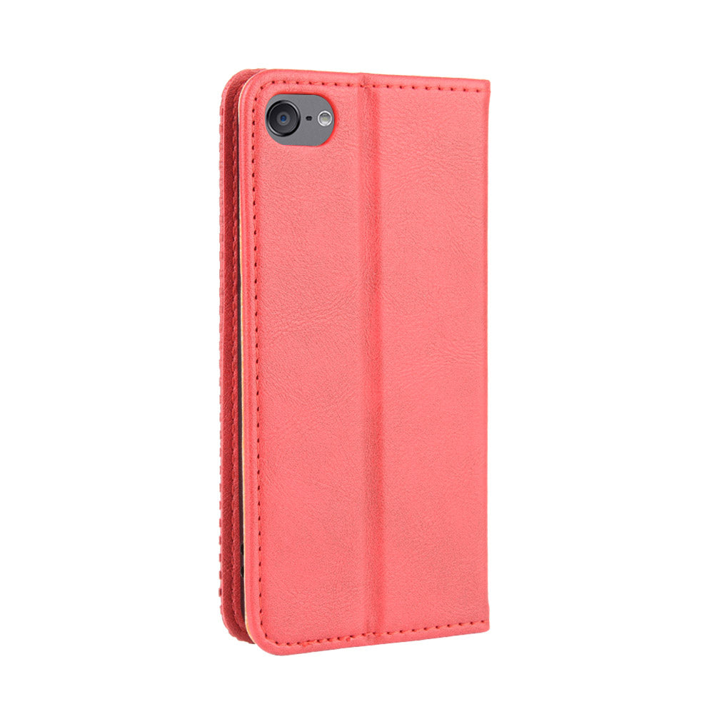 Auto-absorbed Retro PU Leather Wallet Phone Cover for iPod touch 5/touch 6/touch 7