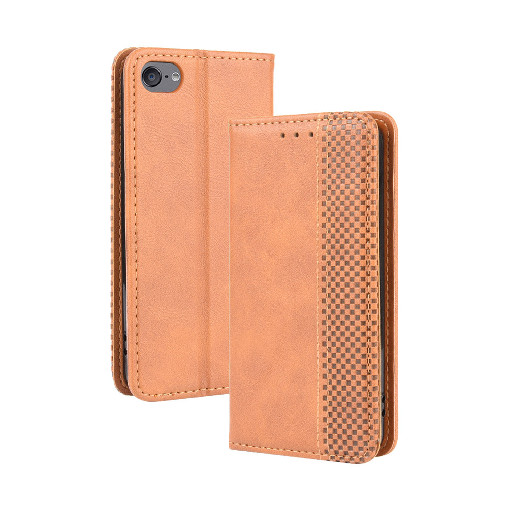 Auto-absorbed Retro PU Leather Wallet Phone Cover for iPod touch 5/touch 6/touch 7