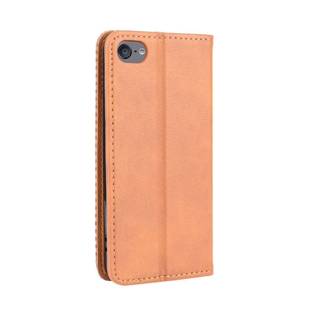 Auto-absorbed Retro PU Leather Wallet Phone Cover for iPod touch 5/touch 6/touch 7