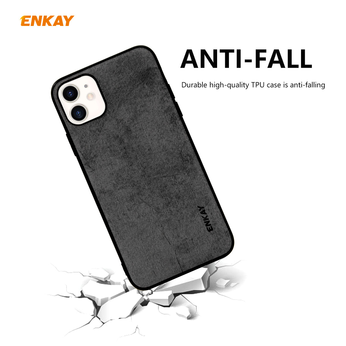 HAT-PRINCE PC-028 Business Series Cloth Texture TPU+PU Leather Phone Case for iPhone 11 6.1-inch