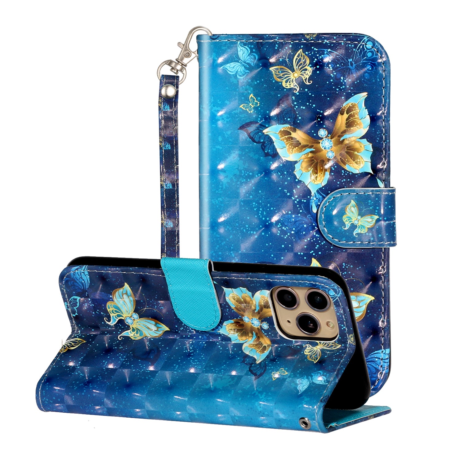 Light Spot Decor Patterned Embossed Leather Wallet Case for Apple iPhone 11 Pro Max 6.5 inch