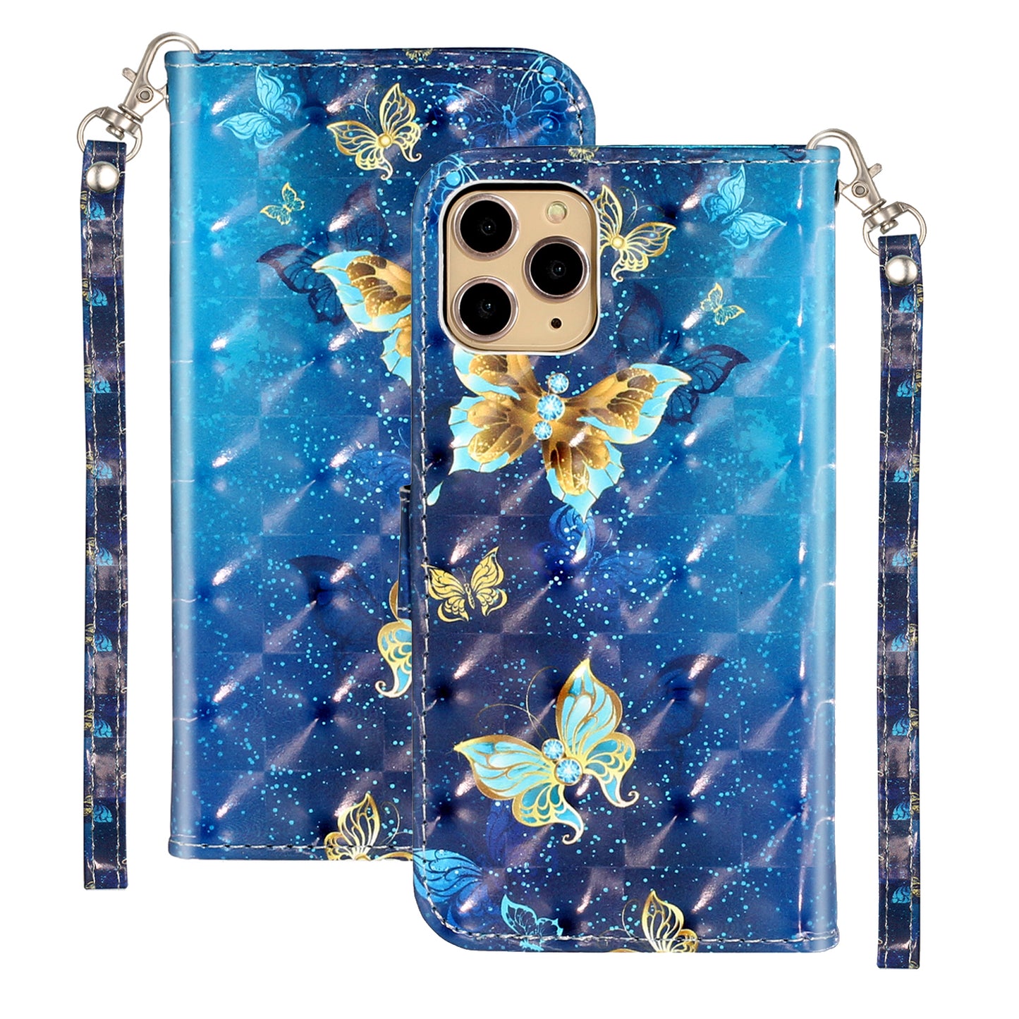 Light Spot Decor Patterned Embossed Leather Wallet Case for Apple iPhone 11 Pro Max 6.5 inch