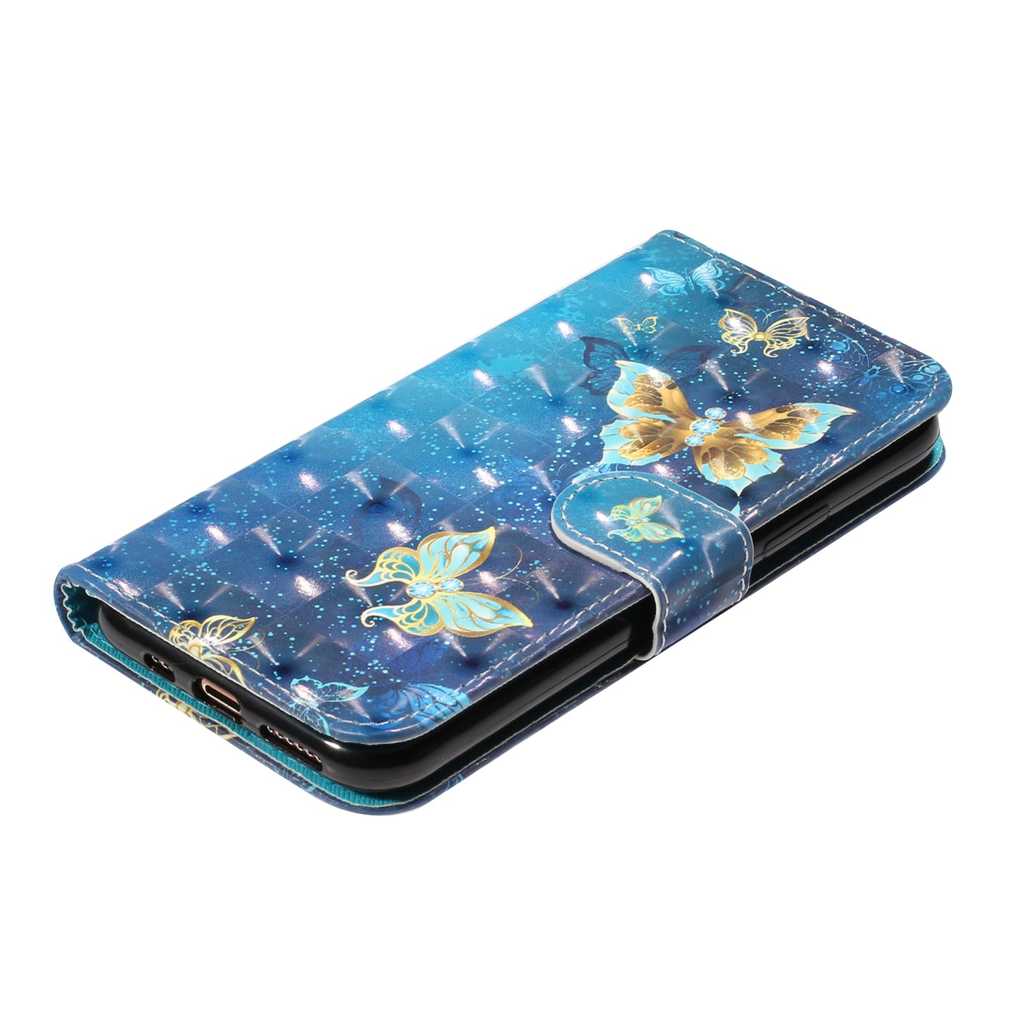 Light Spot Decor Patterned Embossed Leather Wallet Case for Apple iPhone 11 Pro Max 6.5 inch