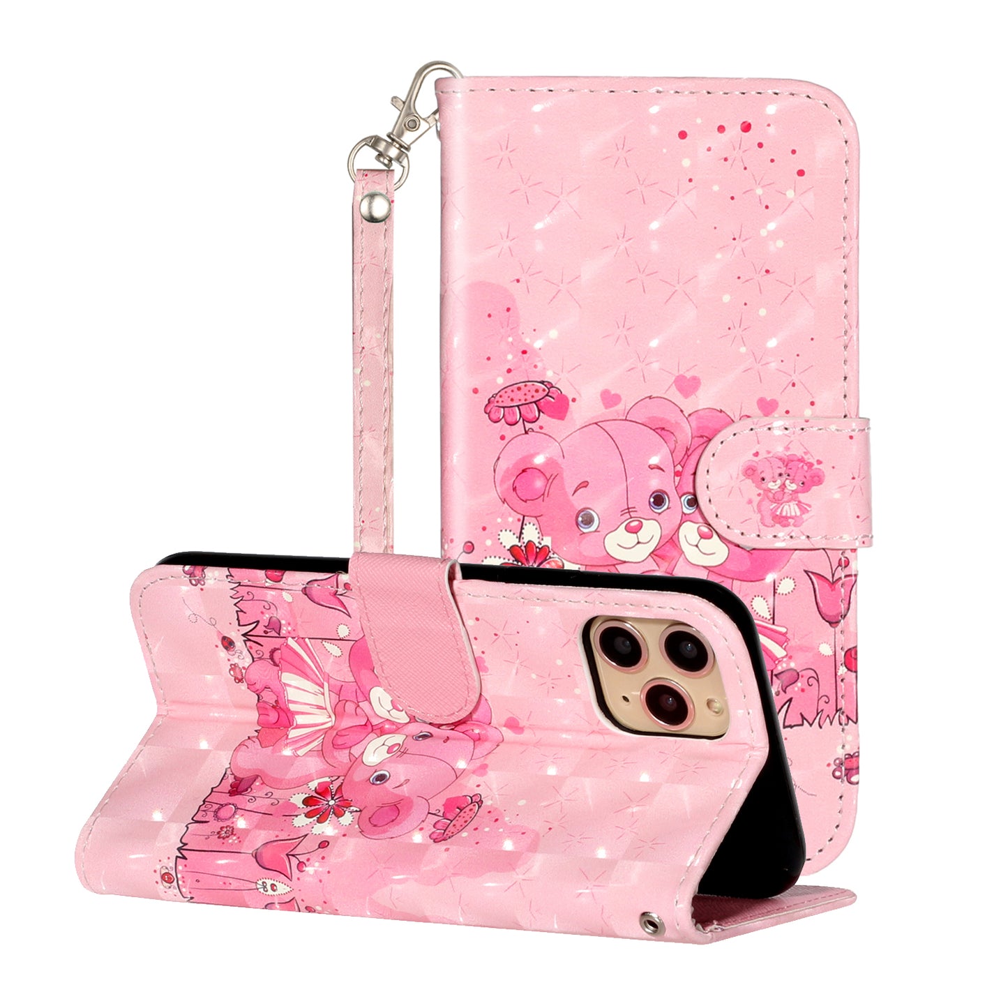 Light Spot Decor Patterned Embossed Leather Wallet Case for Apple iPhone 11 Pro Max 6.5 inch