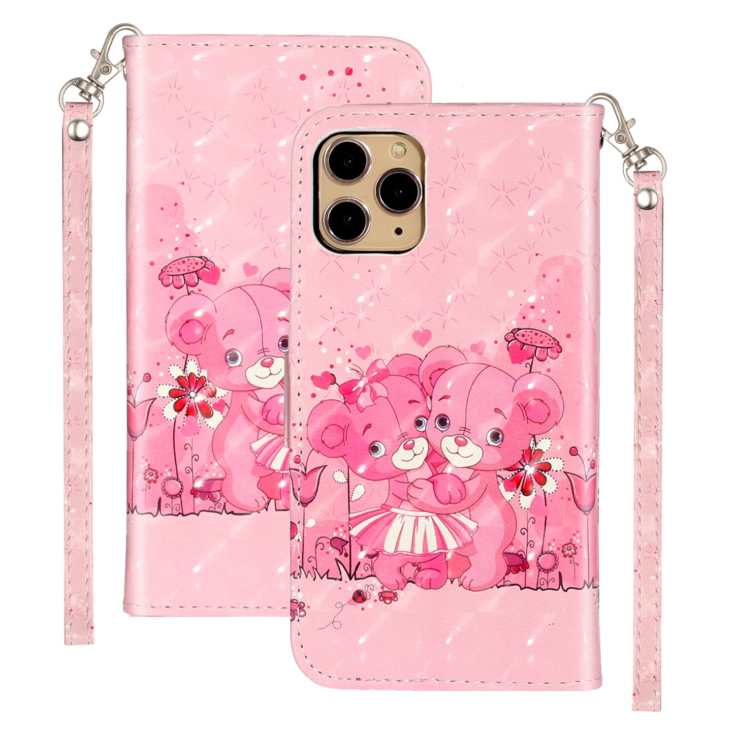 Light Spot Decor Patterned Embossed Leather Wallet Case for Apple iPhone 11 Pro Max 6.5 inch