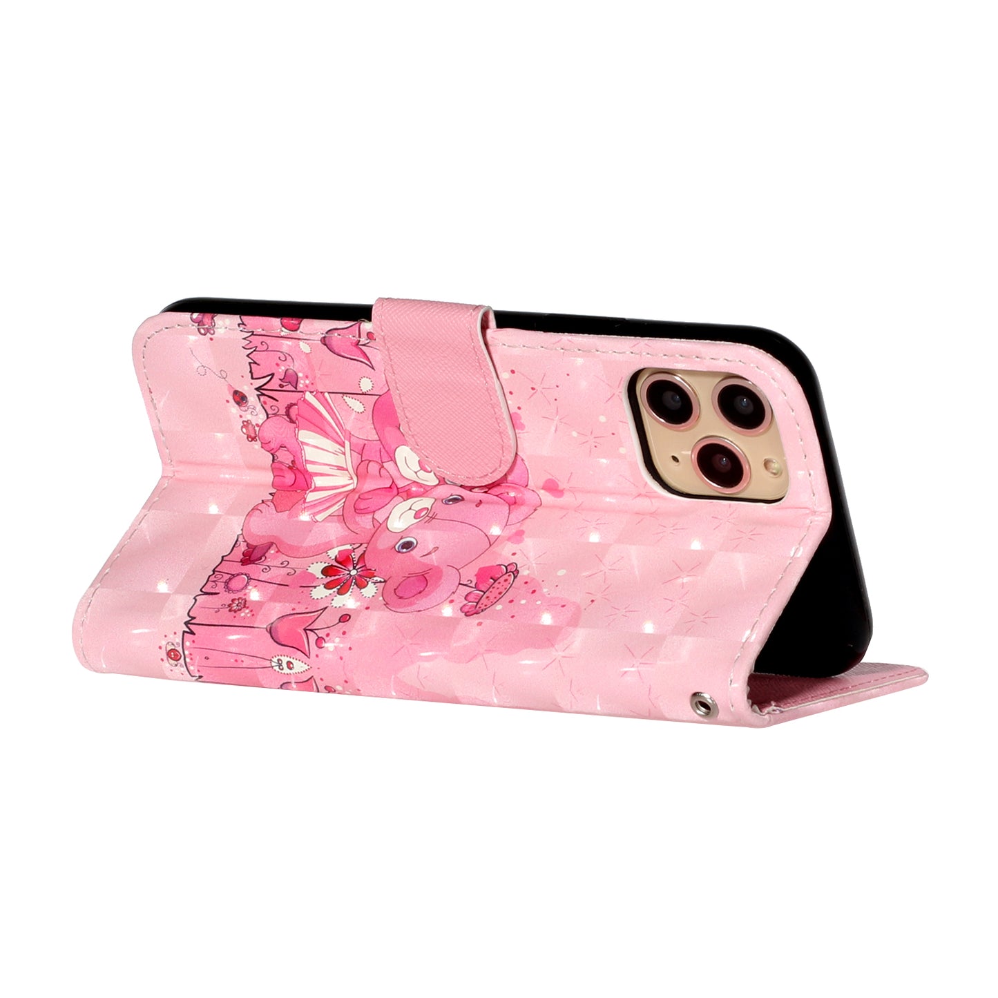 Light Spot Decor Patterned Embossed Leather Wallet Case for Apple iPhone 11 Pro Max 6.5 inch