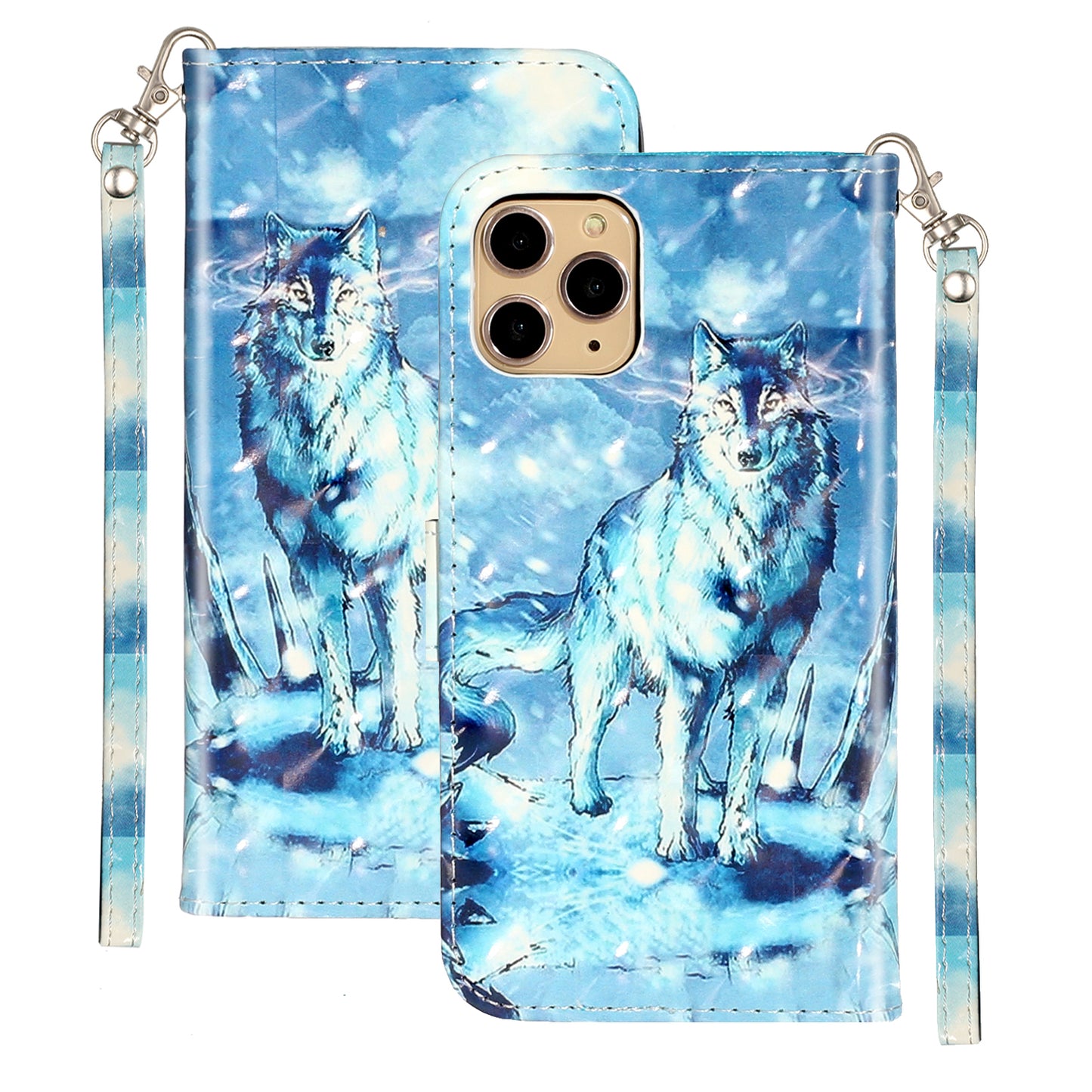 Light Spot Decor Patterned Embossed Leather Wallet Case for Apple iPhone 11 Pro Max 6.5 inch