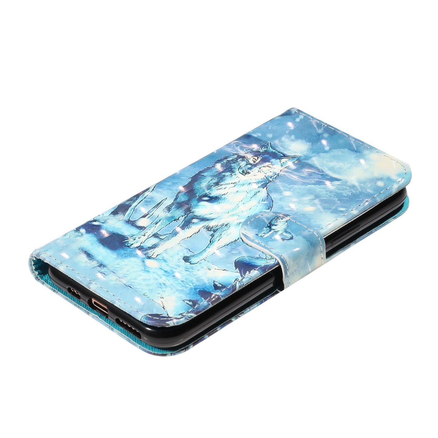 Light Spot Decor Patterned Embossed Leather Wallet Case for Apple iPhone 11 Pro Max 6.5 inch