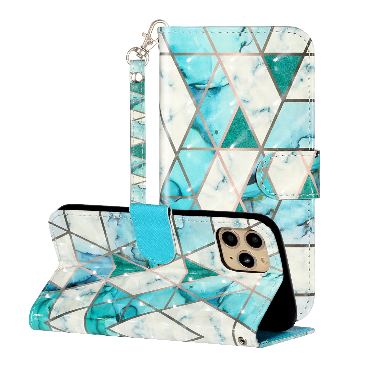 Light Spot Decor Patterned Embossed Leather Wallet Case for Apple iPhone 11 Pro Max 6.5 inch