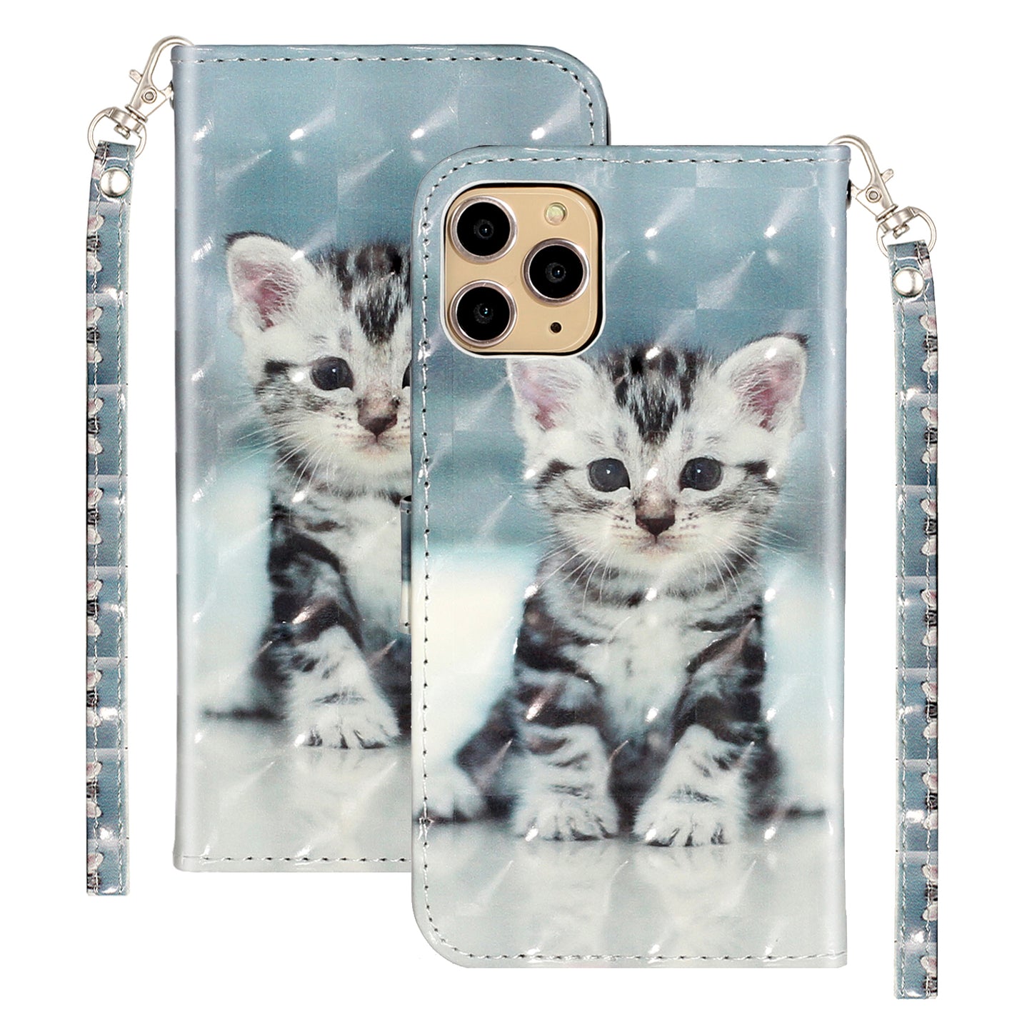Light Spot Decor Patterned Embossed Leather Wallet Case for Apple iPhone 11 Pro Max 6.5 inch