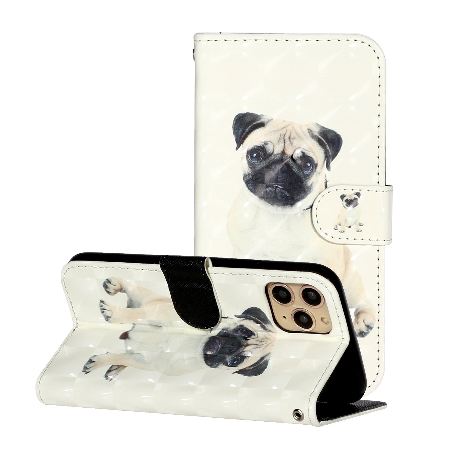 Light Spot Decor Patterned Embossed Leather Wallet Case for Apple iPhone 11 Pro Max 6.5 inch