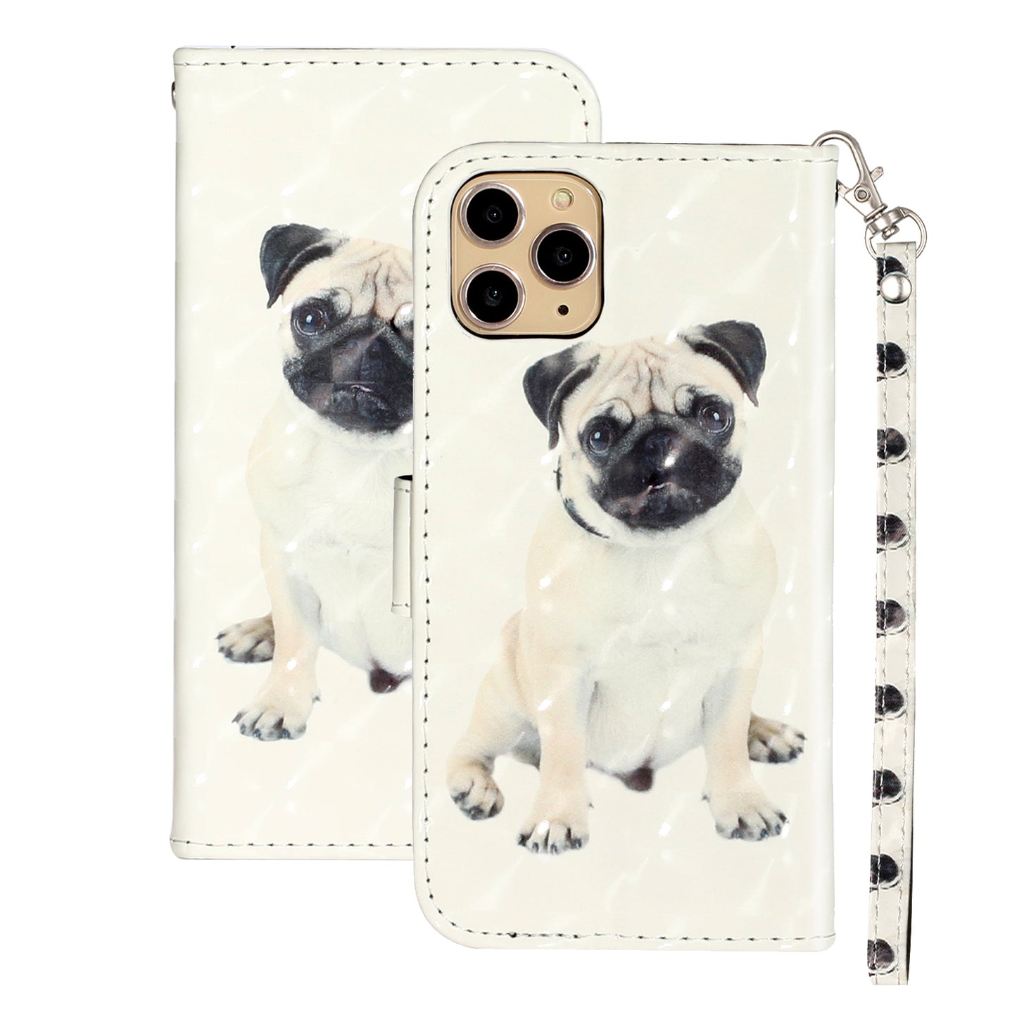 Light Spot Decor Patterned Embossed Leather Wallet Case for Apple iPhone 11 Pro Max 6.5 inch