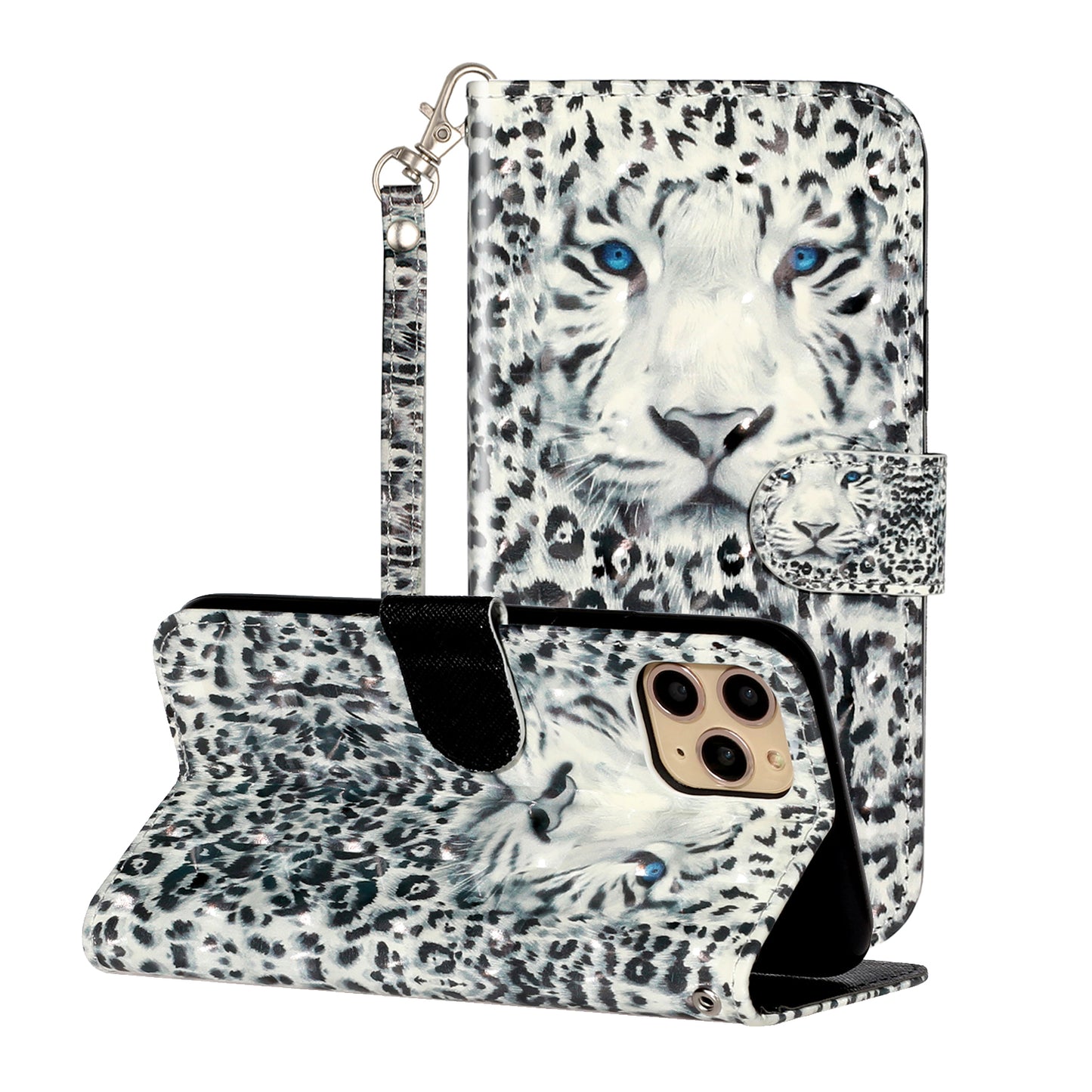 Light Spot Decor Patterned Embossed Leather Wallet Case for Apple iPhone 11 Pro Max 6.5 inch