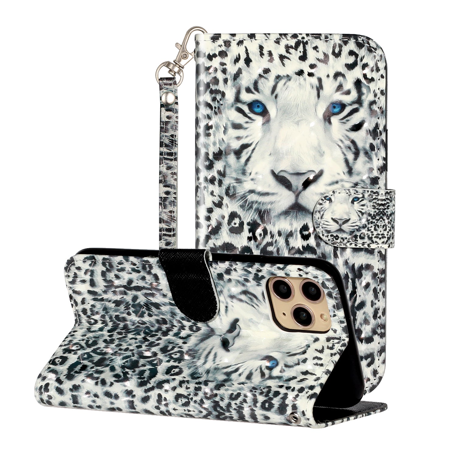 Light Spot Decor Patterned Embossed Leather Wallet Case for Apple iPhone 11 Pro Max 6.5 inch