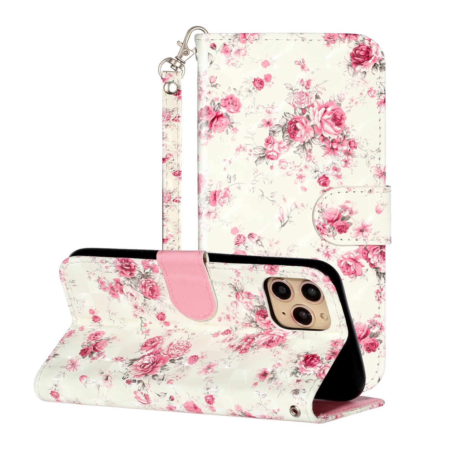 Light Spot Decor Patterned Embossed Leather Wallet Case for Apple iPhone 11 Pro Max 6.5 inch