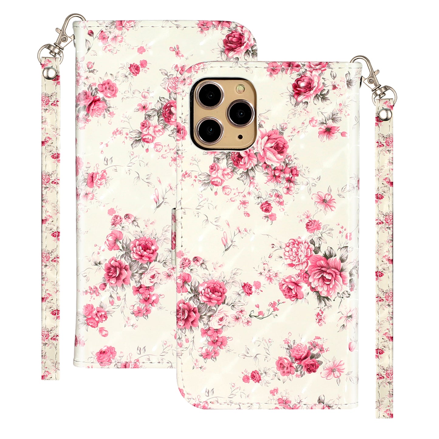 Light Spot Decor Patterned Embossed Leather Wallet Case for Apple iPhone 11 Pro Max 6.5 inch