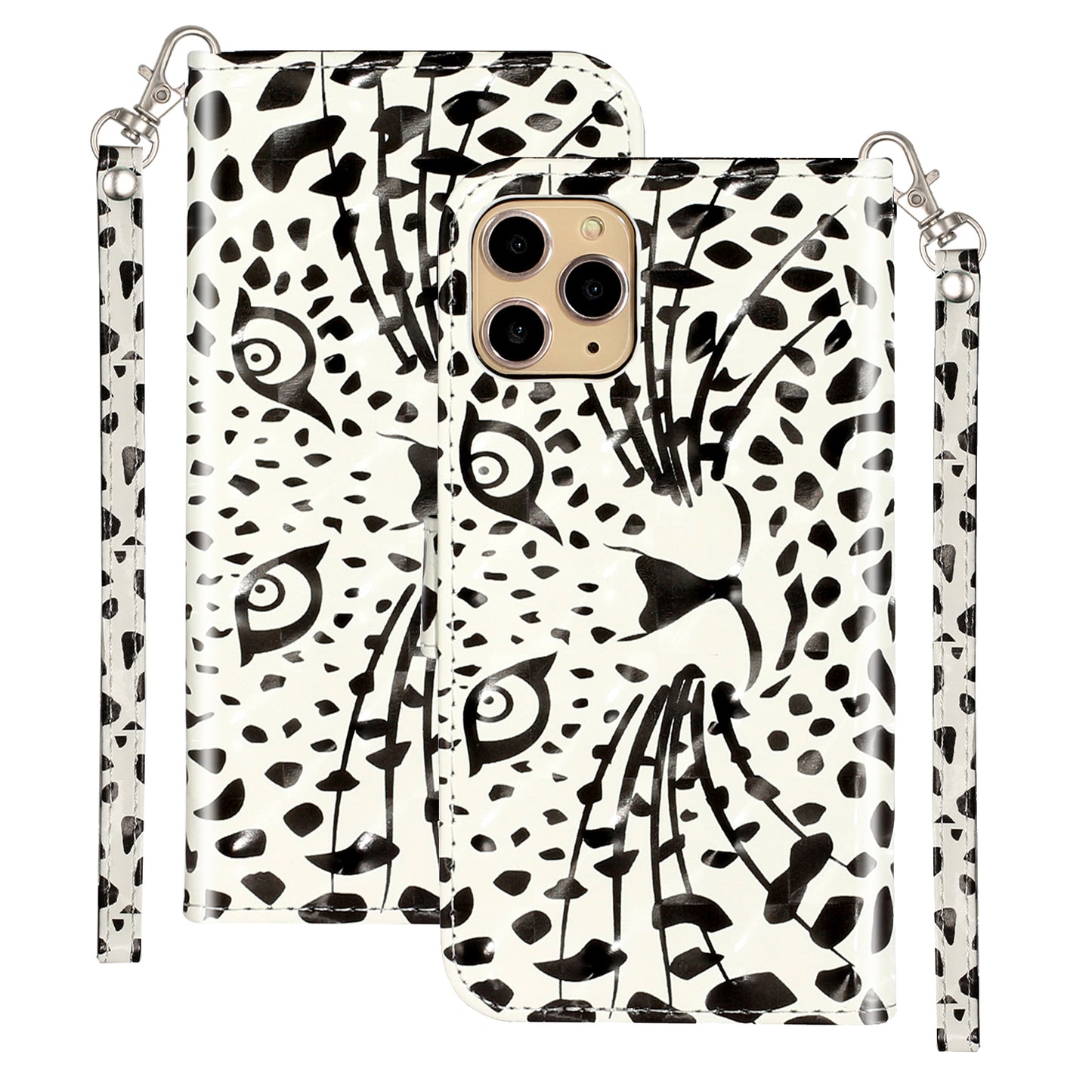 Light Spot Decor Patterned Embossed Leather Wallet Case for Apple iPhone 11 Pro Max 6.5 inch