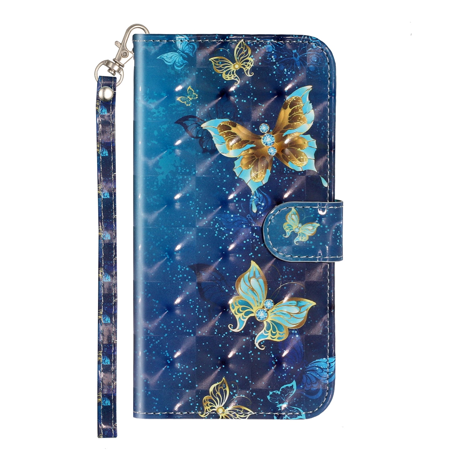 Light Spot Decor Embossed Pattern Leather Wallet Phone Case Shell for Apple iPhone 11 6.1 inch