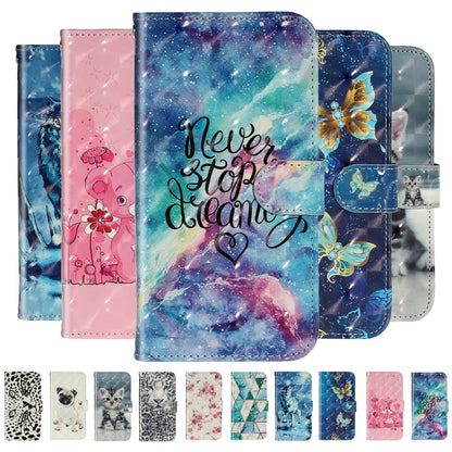Light Spot Decor Embossed Pattern Leather Wallet Phone Case Shell for Apple iPhone 11 6.1 inch
