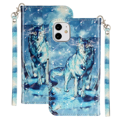 Light Spot Decor Embossed Pattern Leather Wallet Phone Case Shell for Apple iPhone 11 6.1 inch