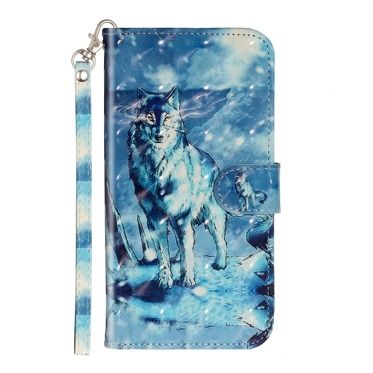 Light Spot Decor Embossed Pattern Leather Wallet Phone Case Shell for Apple iPhone 11 6.1 inch