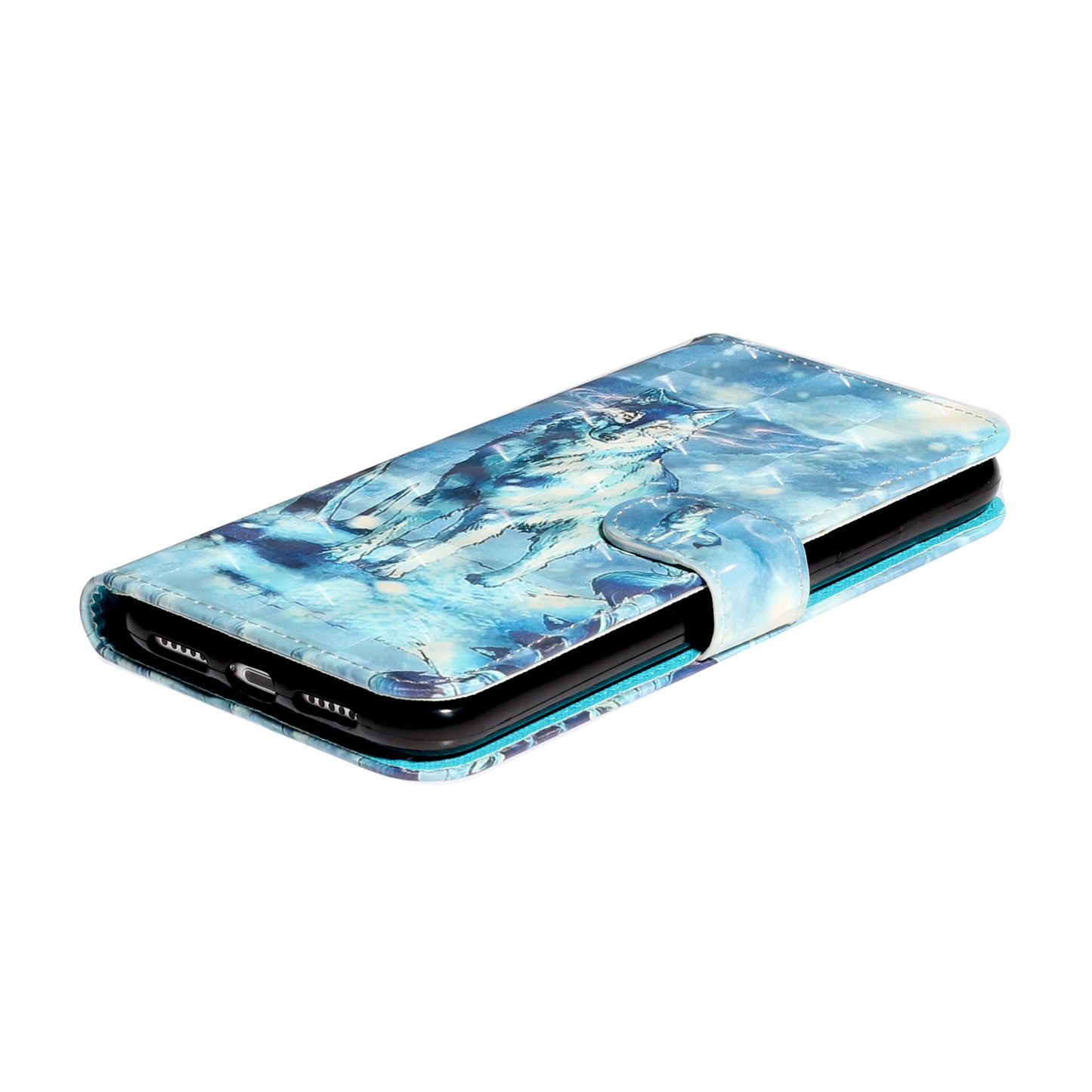 Light Spot Decor Embossed Pattern Leather Wallet Phone Case Shell for Apple iPhone 11 6.1 inch