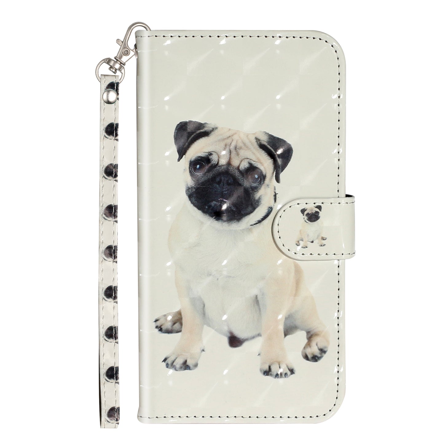 Light Spot Decor Embossed Pattern Leather Wallet Phone Case Shell for Apple iPhone 11 6.1 inch