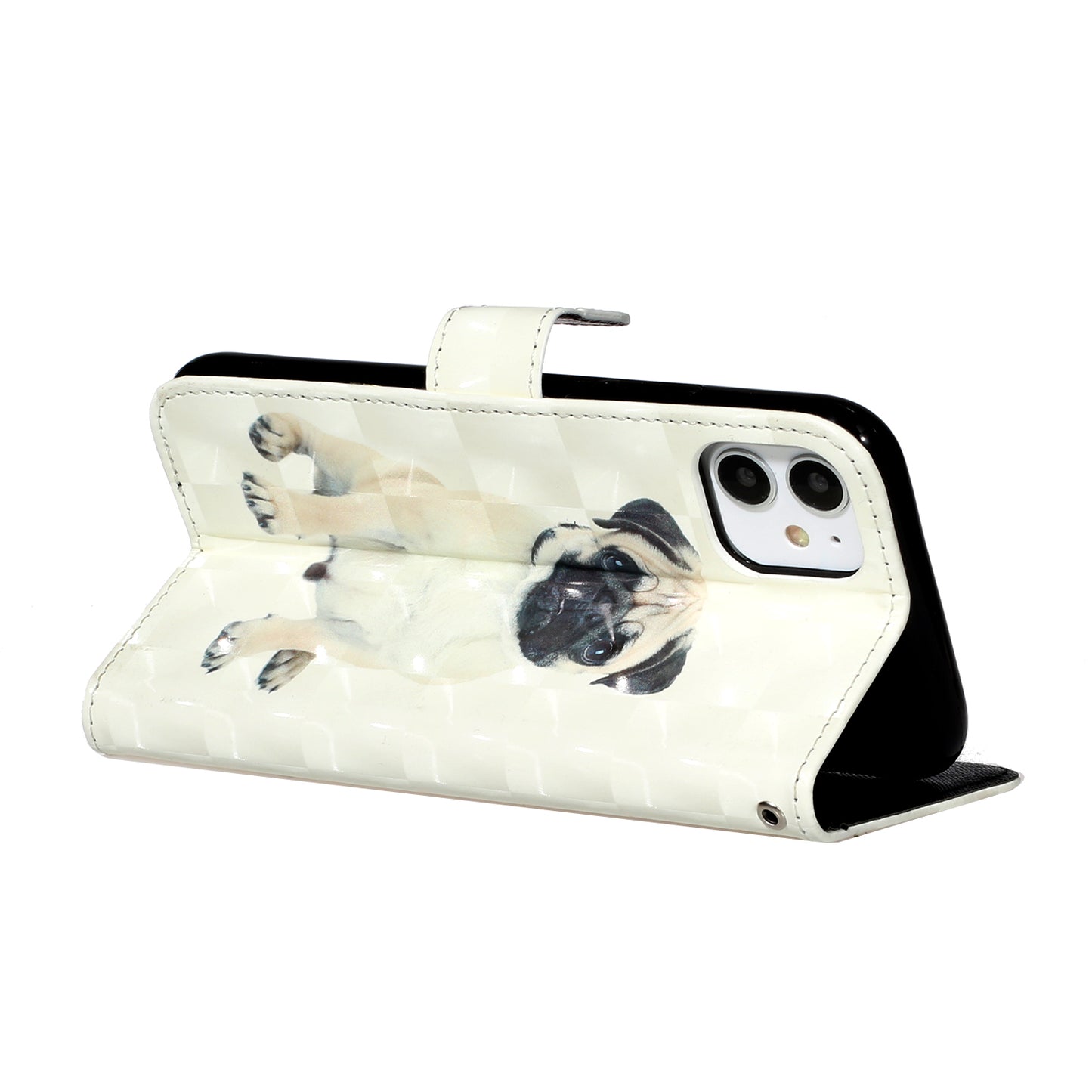 Light Spot Decor Embossed Pattern Leather Wallet Phone Case Shell for Apple iPhone 11 6.1 inch