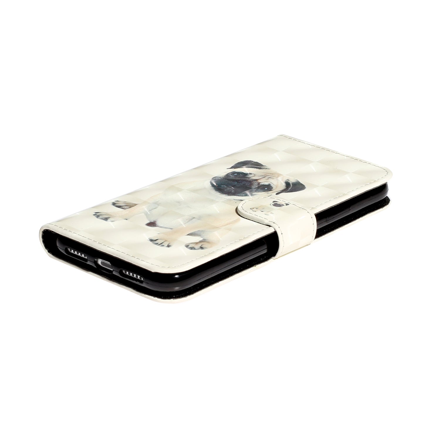 Light Spot Decor Embossed Pattern Leather Wallet Phone Case Shell for Apple iPhone 11 6.1 inch