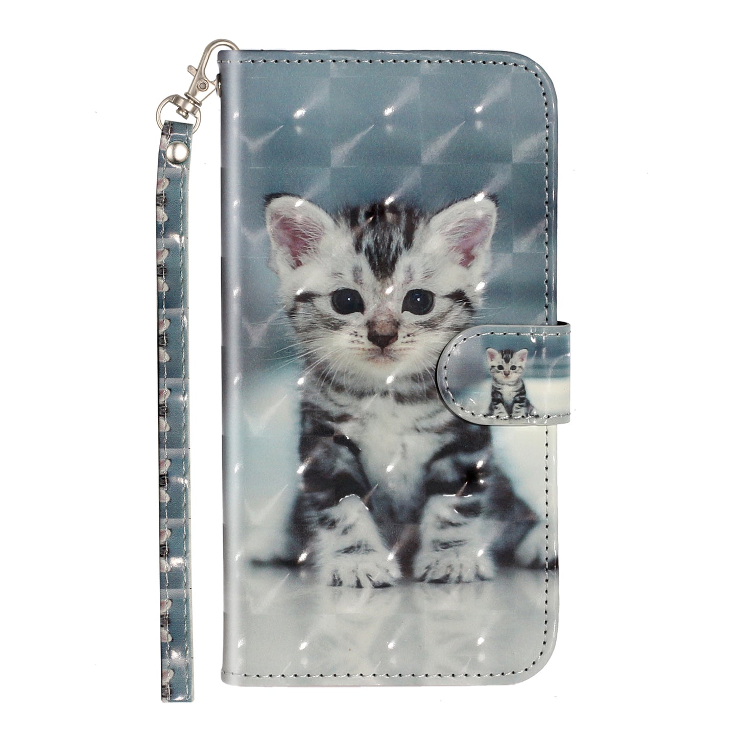 Light Spot Decor Embossed Pattern Leather Wallet Phone Case Shell for Apple iPhone 11 6.1 inch