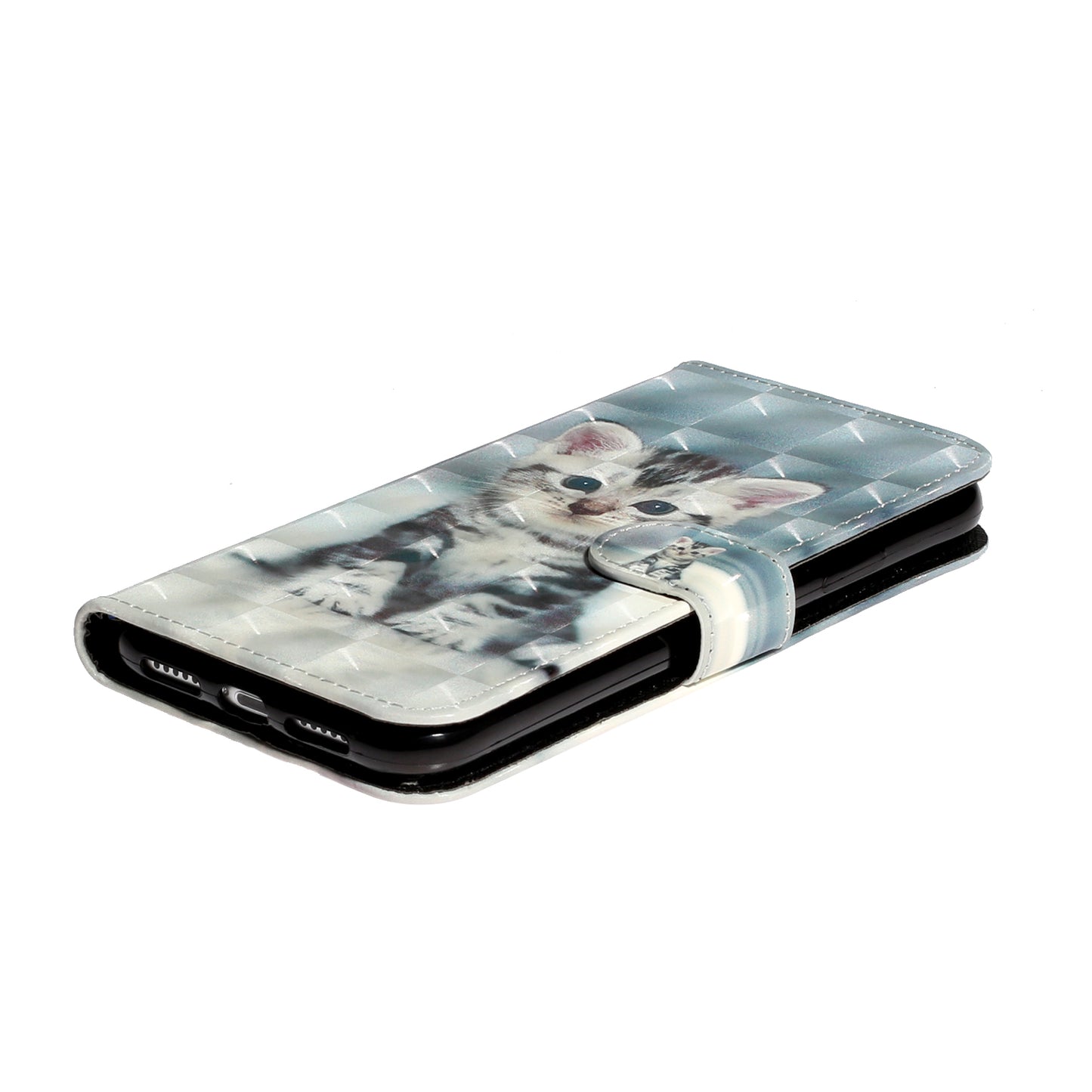 Light Spot Decor Embossed Pattern Leather Wallet Phone Case Shell for Apple iPhone 11 6.1 inch