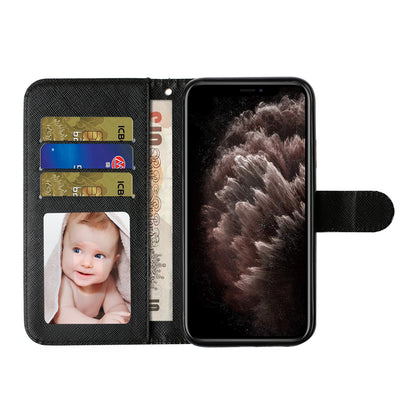 Light Spot Decor Embossed Pattern Leather Wallet Phone Case Shell for Apple iPhone 11 6.1 inch