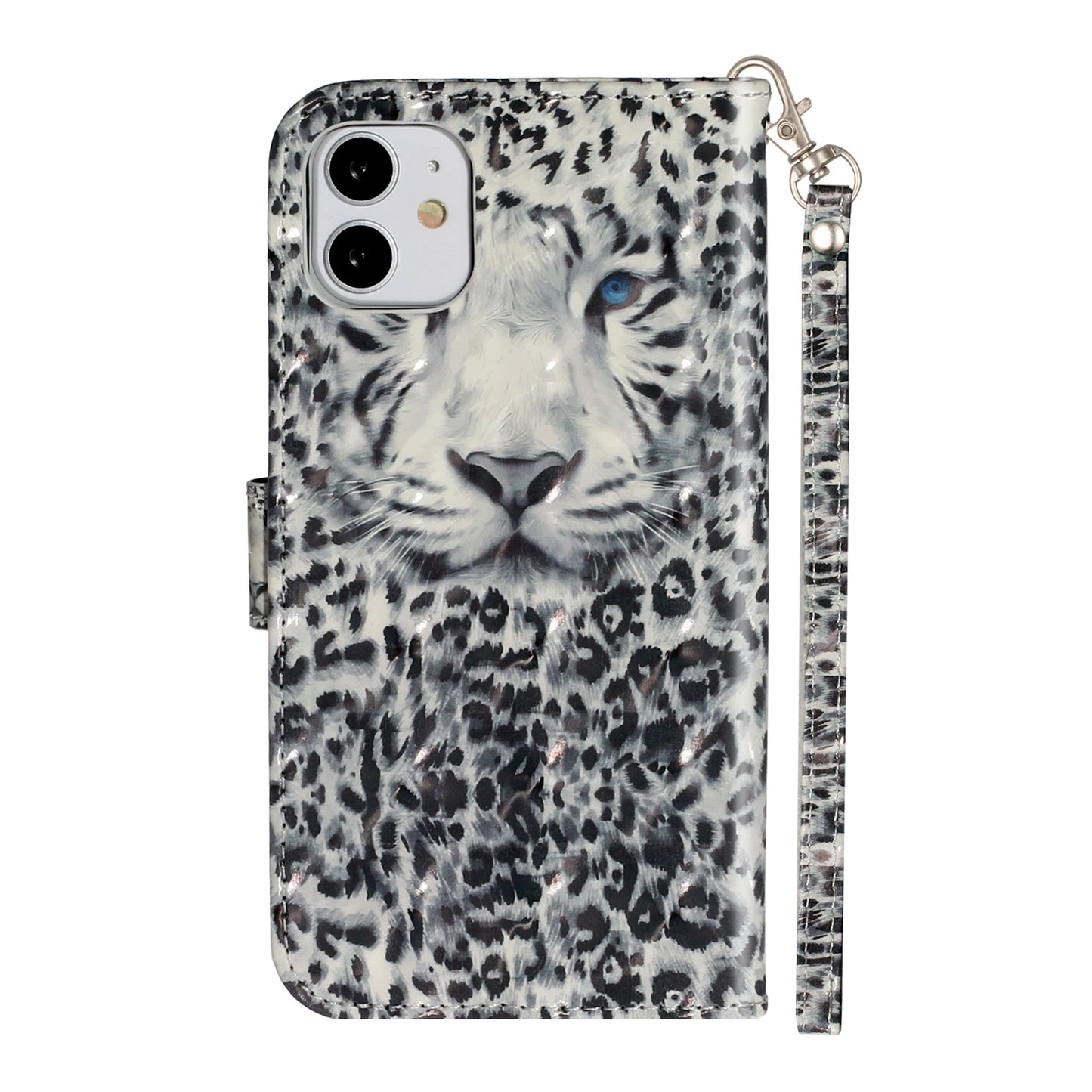 Light Spot Decor Embossed Pattern Leather Wallet Phone Case Shell for Apple iPhone 11 6.1 inch