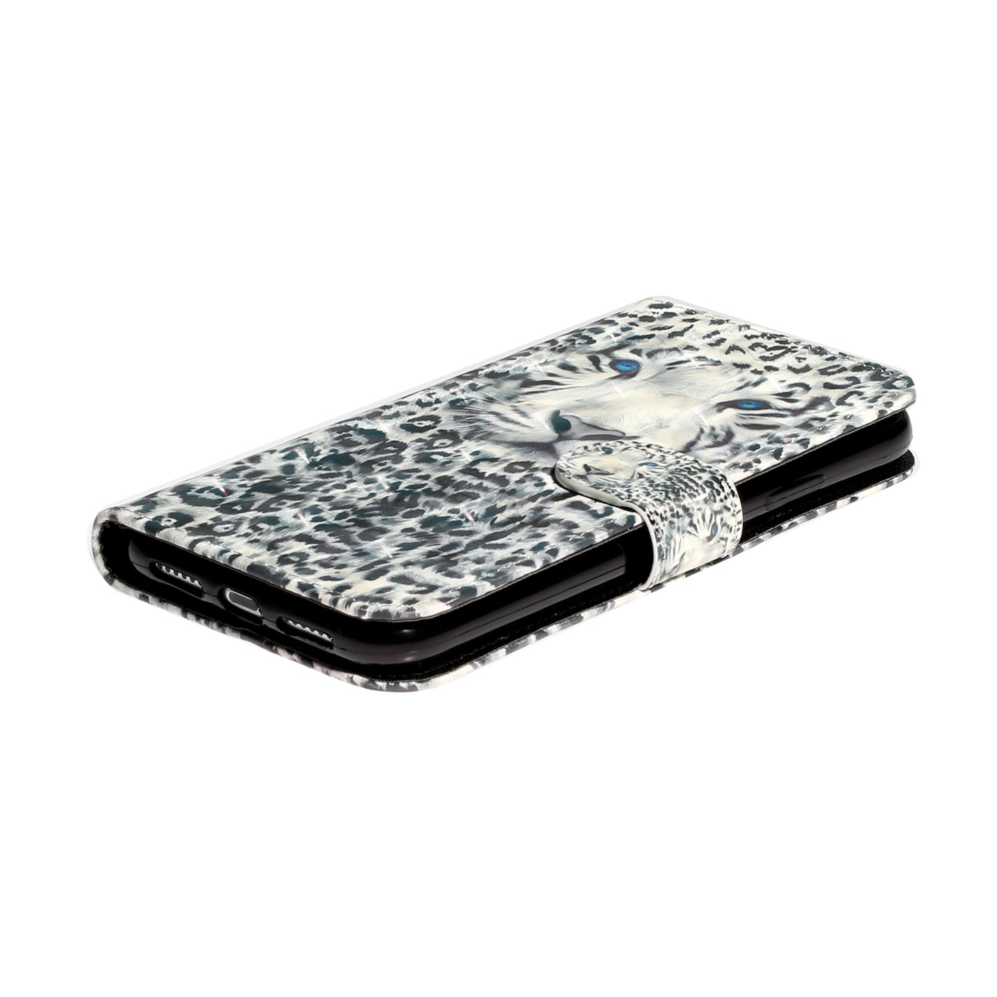Light Spot Decor Embossed Pattern Leather Wallet Phone Case Shell for Apple iPhone 11 6.1 inch